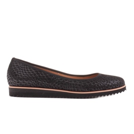 Marco Shoes Dámské balerínky Marco vyrobené z vysoce kvalitního přírodního semiše černý