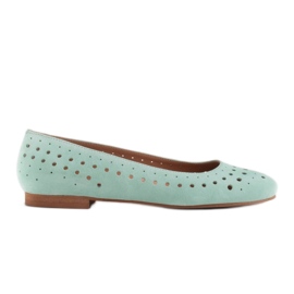 Marco Shoes Dámské balerínky s perforací na svršku zelený