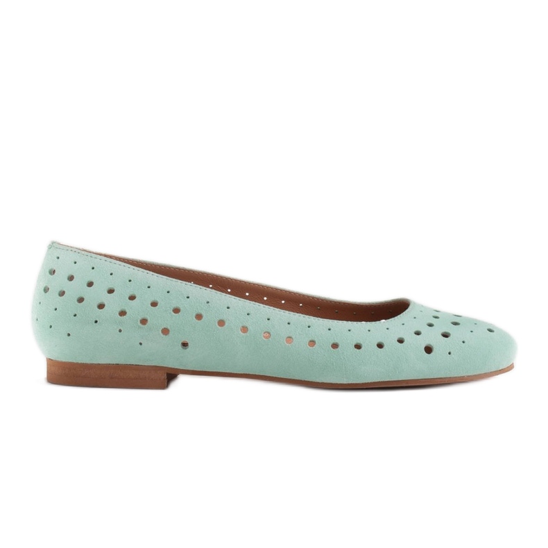 Marco Shoes Dámské balerínky s perforací na svršku zelená