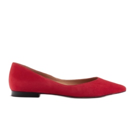 Marco Shoes Dámské balerínky s nízkými boky červený