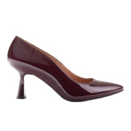 Marco Shoes Elegantní lodičky z vínového laku červený