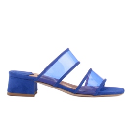 Marco Shoes Dámské pantofle s průsvitnými pruhy červený