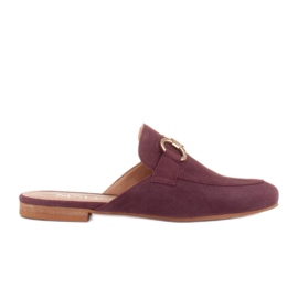 Marco Shoes Dámské semišové pantofle s ozdobou červený vícebarevný