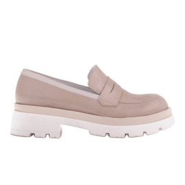 Marco Shoes Semišové boty se vzorem na silné podrážce béžový