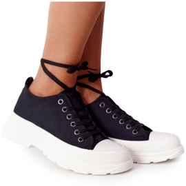 Dámské tenisky na platformě, černý cestovní čas