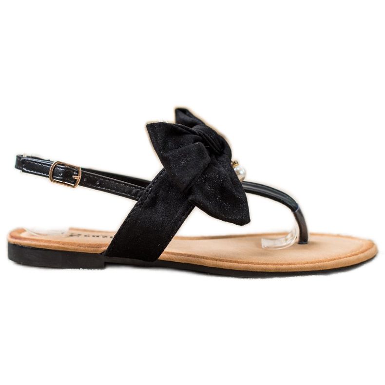 Seastar Stylové sandály s mašlí černá Seastar Stylové sandály s mašlí černá