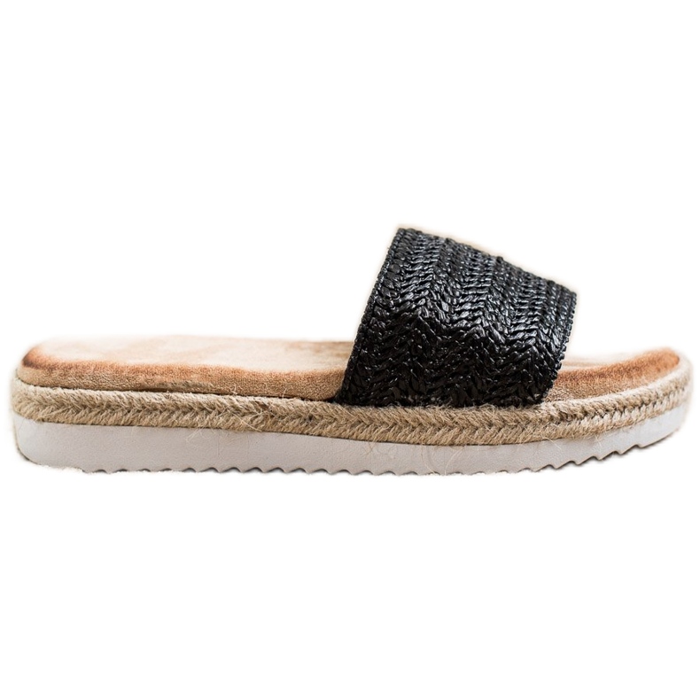 SHELOVET Espadrilky na platformě černá