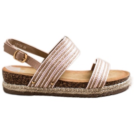 SHELOVET Pohodlné sandály s přezkou hnědý růžový