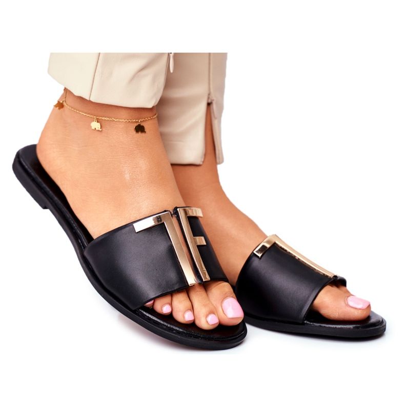 Elegantní dámské pantofle černé Nicole Dilmah černá