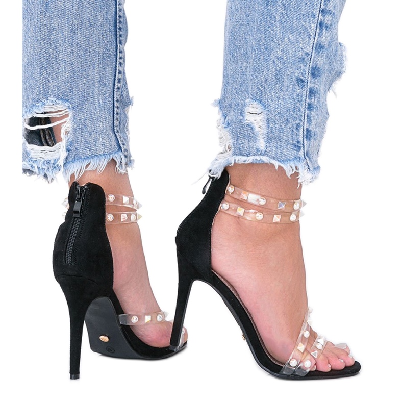 Černé sandály na vysokém podpatku od Mao černá