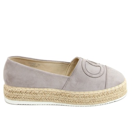 Šedé espadrilky T379P Šedé šedá