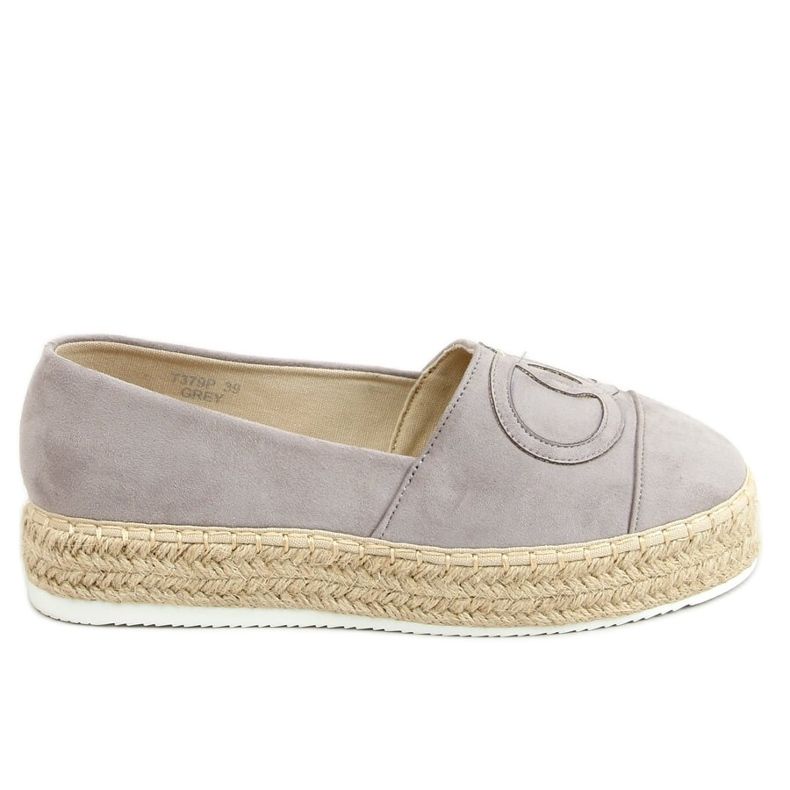 Šedé espadrilky T379P Šedé šedá