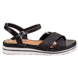 Mannika Černé Sandály Na Platformě černý