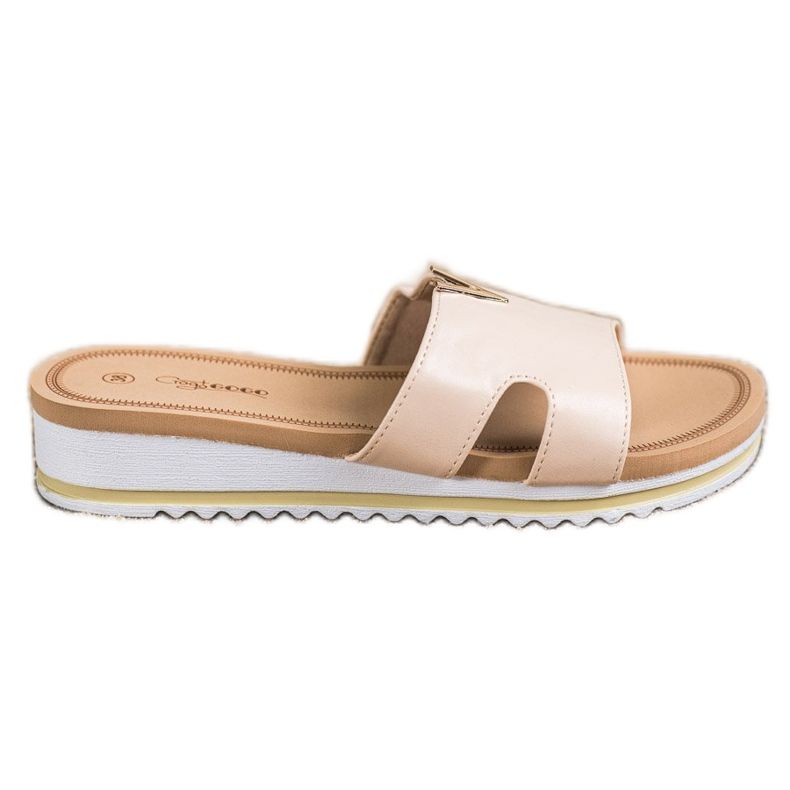 Groto Gogo Klasické pohodlné pantofle béžový