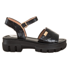 SHELOVET Sandály Na Módní Platformě černý