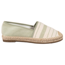Ideal Shoes Espadrilky se vzorem zelený