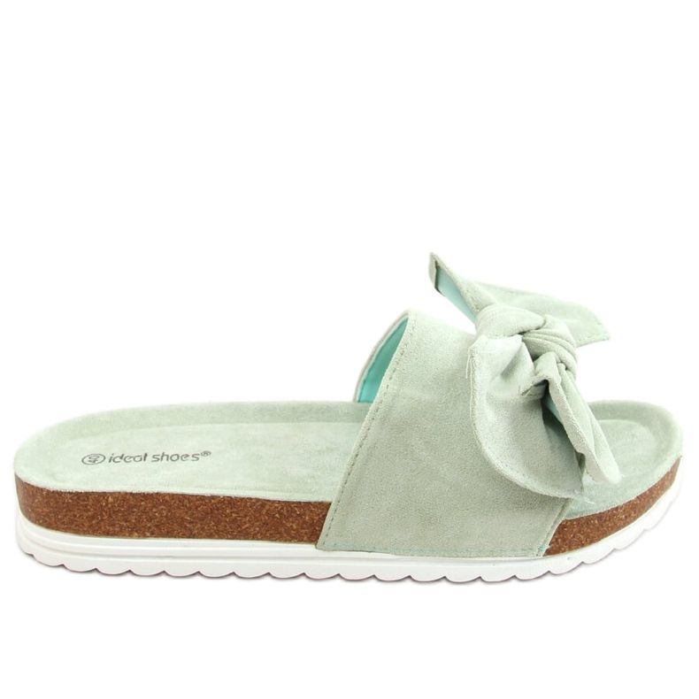 Aquamarine 7855 Zelené pantofle na korku zelená