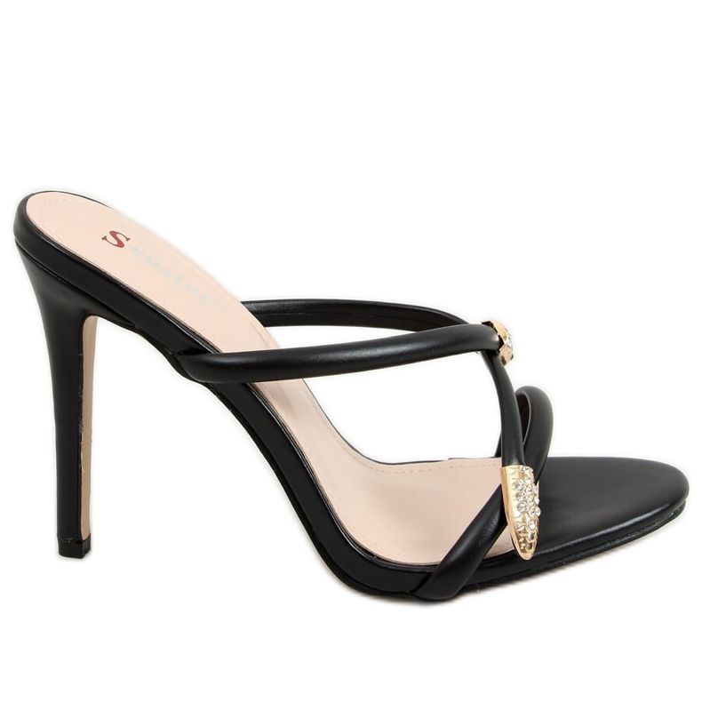 Černé pantofle M311P Černé na špendlíku černá