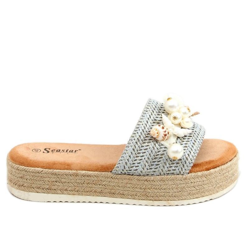 Modré espadrilky s mušlemi CK117P Blue modrý