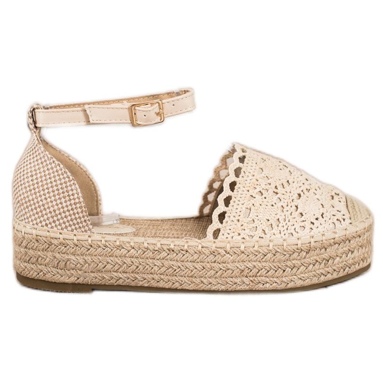 Sixth Sense Espadrilky s krajkovou vložkou béžový Sixth Sense Espadrilky s krajkovou vložkou béžový