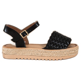 SHELOVET Sandály z espadrilky černý