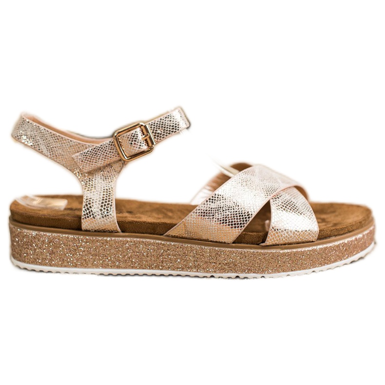 Bestelle Sandály Na Platformě Glitter zlatý
