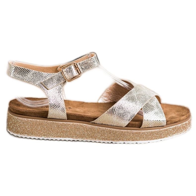 Bestelle Sandály Na Platformě Glitter zlatý