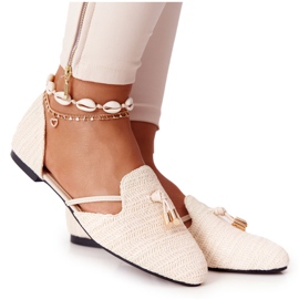 Baletní špic s pletenou šňůrou Lu Boo béžová béžový