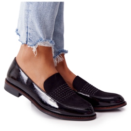 Dámské lakované mokasíny Sergio Leone PB254 Black černý