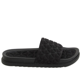 Černé dámské černé pantofle 10-251 Black černý