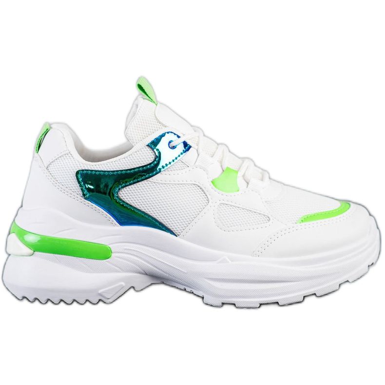 SHELOVET Tenisky se zelenými vložkami bílý