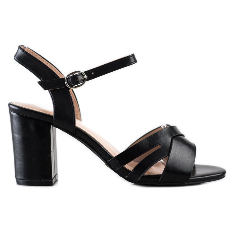 Laura Mode Neformální černé sandály na baru černá