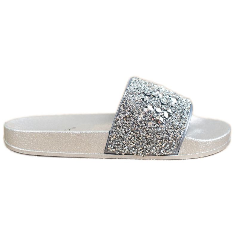 SHELOVET Pantofle s ozdobami šedá