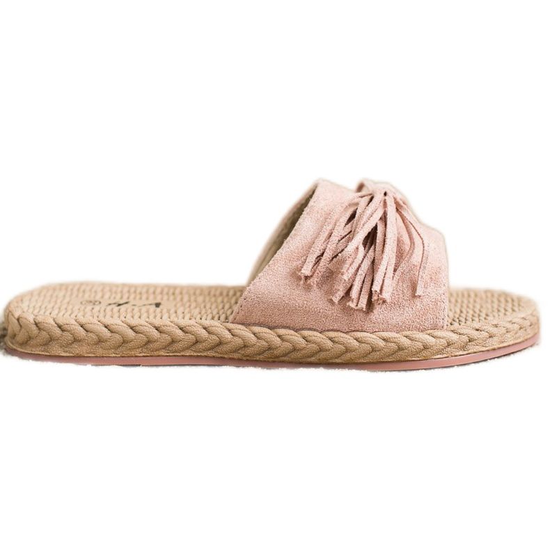 SHELOVET Pantofle S Třásněmi růžový