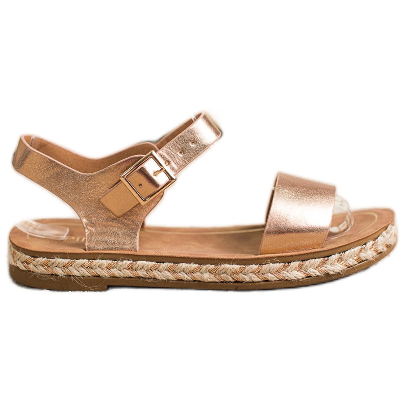 SHELOVET Pohodlné zlaté sandálky zlatý