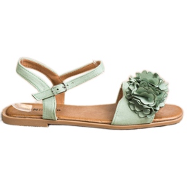 SHELOVET Módní zelené sandály zelená