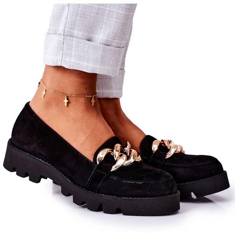 Semišové mokasíny Lewski Shoes 3040 Black černá