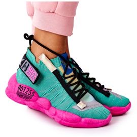 PS1 Dámské sportovní boty Tenisky Green Bubble Tea růžový zelený