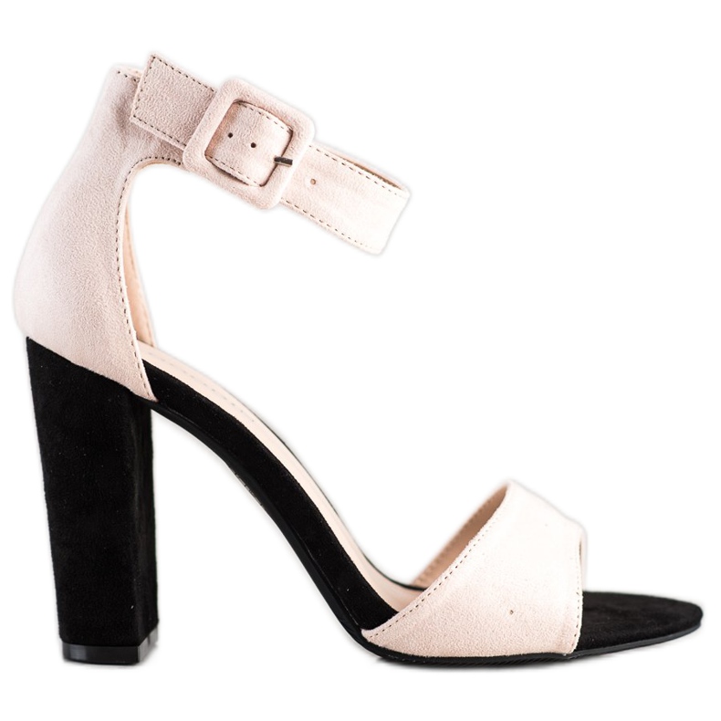Goodin Béžové sandály na vysokém sloupku béžový černá