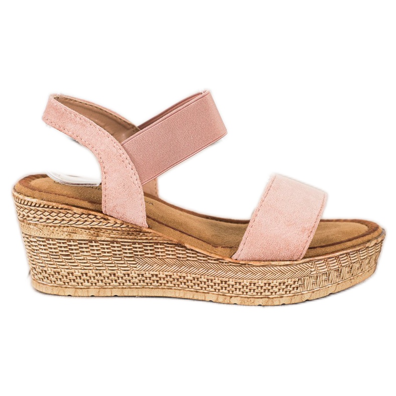 Queentina Lehké semišové sandály růžový