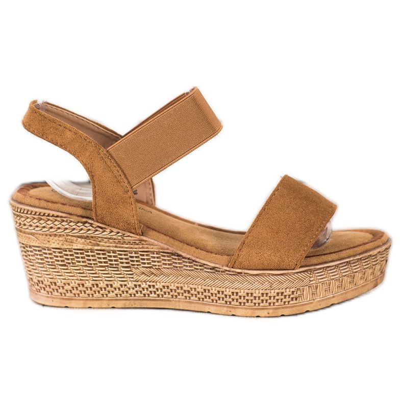 Queentina Lehké semišové sandály hnědý