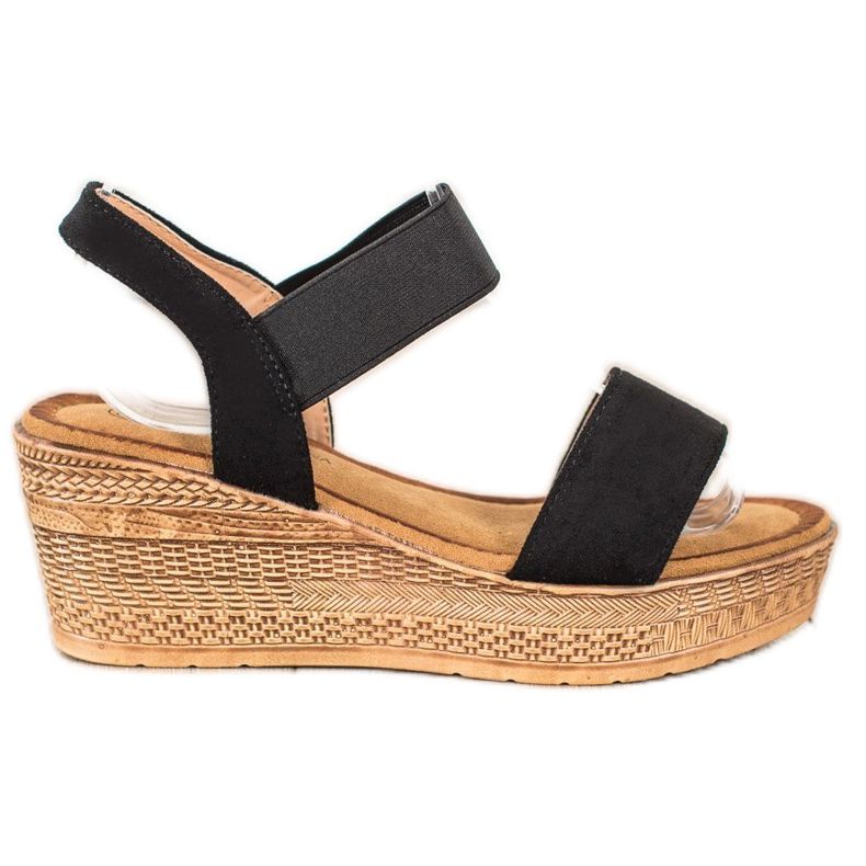 Queentina Lehké semišové sandály černá