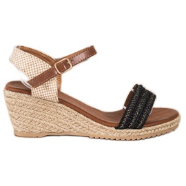 SHELOVET Neformální sandály Espadrilles béžový hnědý černý
