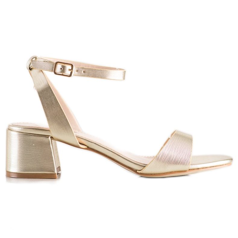 SHELOVET Elegantní zlaté sandály zlatý