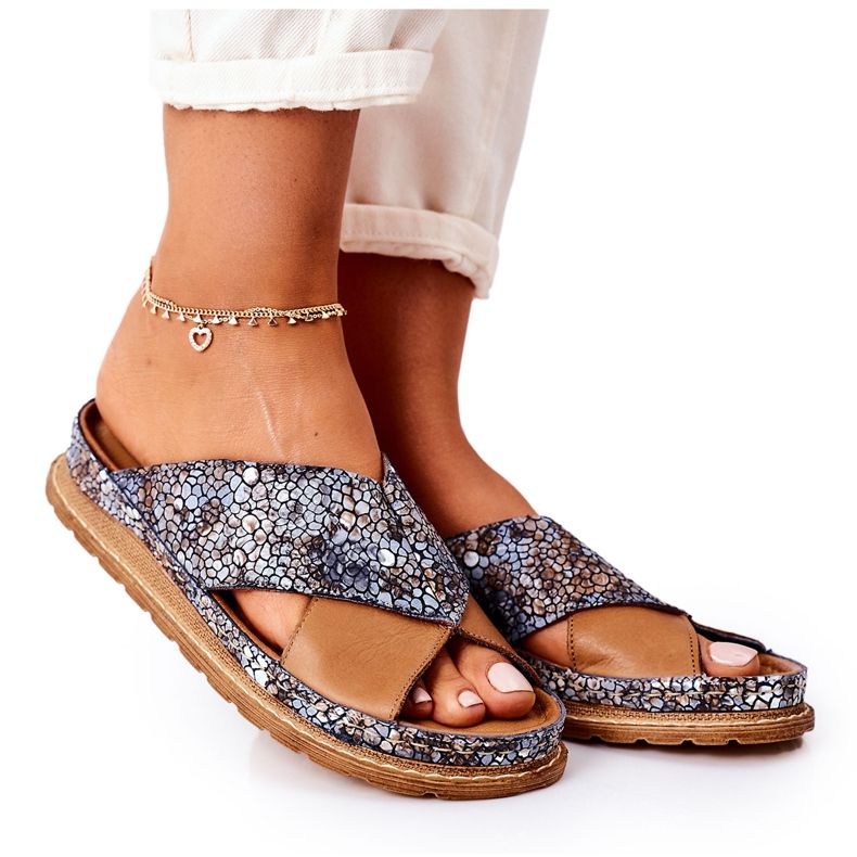 Kožené profilované pantofle Maciejka 04986-02 hnědé hnědý