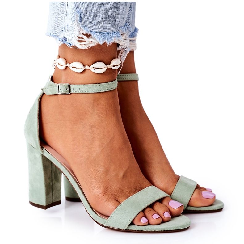PS1 Zelené semišové sandály na zeleném baru ve Florencii zelená