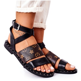 PS1 Ploché sandály Loretta z ekokůže černý