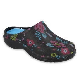 Dámské pantofle Befado - Flower 2 Black /Blue 154D102 černý