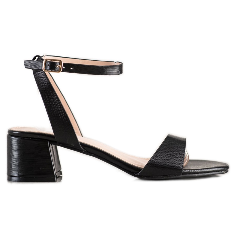 SHELOVET Elegantní černé sandály černá
