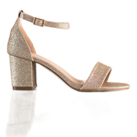 Mannika Klasické sandály s třpytkami zlatý